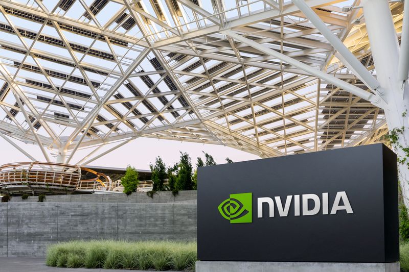 © Reuters. The logo of NVIDIA as seen at its corporate headquarters in Santa Clara, California, in May of 2022. Courtesy NVIDIA/Handout via REUTERS/File Photo